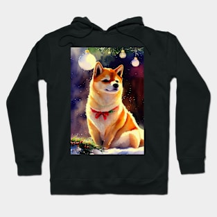 Watercolor shiba inu Hoodie